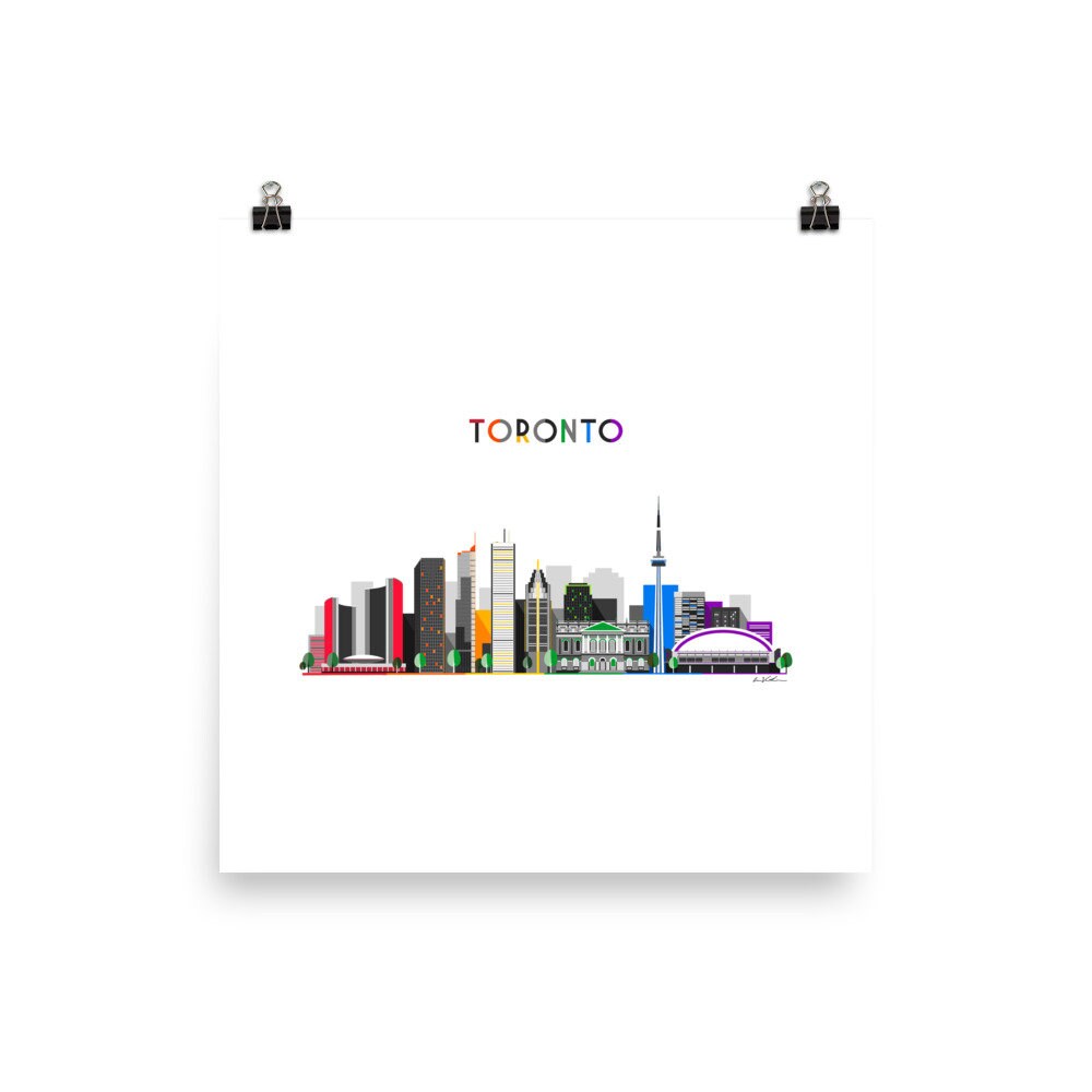 Toronto Skyline Art Print | Rainbow Colors | Silhouette | Gay Toronto ...