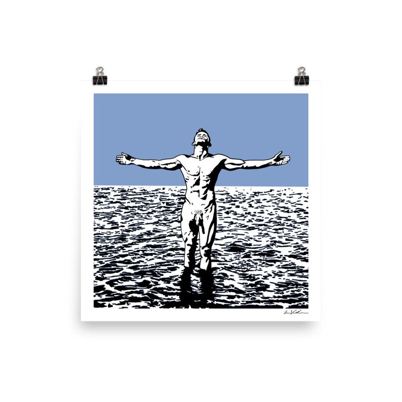 Male Nude Print Queer Art Erotic Nudity Swimmer LGBT Etsy Canada