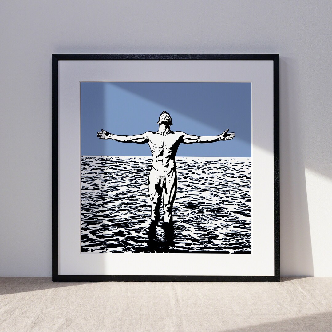 Male Swimmer Art Print Skinny Dipping Queer Art Male Body Hot Guy