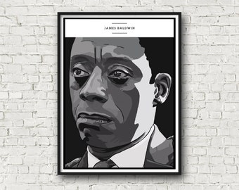 James Baldwin Print | Queer Art | Poster | LGBT history | black history | American novelist | civil rights | Queer Black Lives Matter