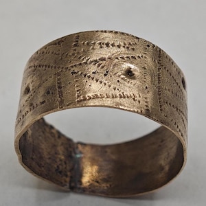 Bronze Ancient ring of the Viking era 8-10 centuries \ Viking ring with solar signs \ Norse Ring \ Scandinavian Artifacts Size 20mm( US 10 )