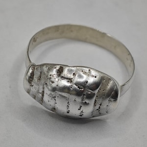 Authentieke Vikingring / Echte middeleeuwse bronzen ring / Vikingkunstvoorwerpen / 10e-12e eeuw Maat 19 mm (VS 9) verguld met 925 zilver