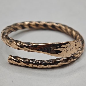 Bronze antique viking ring with snakes from the 9th-12th centuries. \ Norwegian ring \ Scandinavian artifacts size 21mm ( US 11.5 )