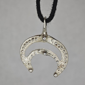 Ancient Viking Amulet Lunula. Pagan Pendant Vikings. 9th-11th A.D. Gift for woman. Plated with 925 sterling silver