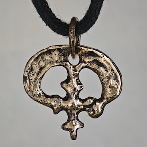 Ancient Viking Amulet Lunula. Pagan Pendant Vikings. Viking pendant. Medieval pendant. Medieval artifacts. Viking artifacts.