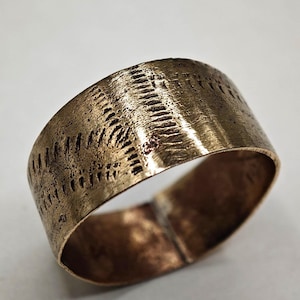Bronze Ancient ring of the Viking era 8-10 AD \ Viking ring with solar signs \ Norse Ring \ Scandinavian Artifacts Size 21mm( US 11.5 )