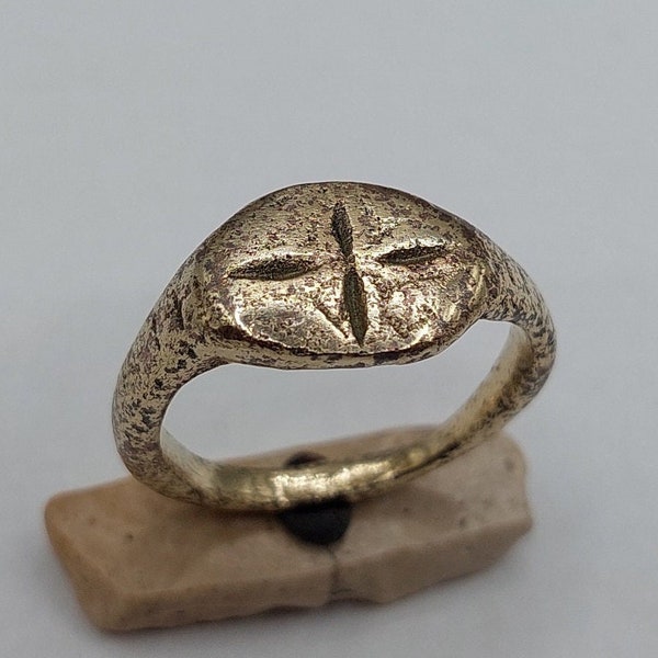 Medieval Cross Ring / Medieval Ring / Old Ring / 15-16th Century Size 20.5mm (US 11)