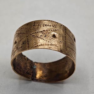 Bronze Ancient ring of the Viking era 8-10 centuries \ Viking ring with solar signs \ Norse Ring \ Scandinavian Artifacts Size 20mm( US 10 )
