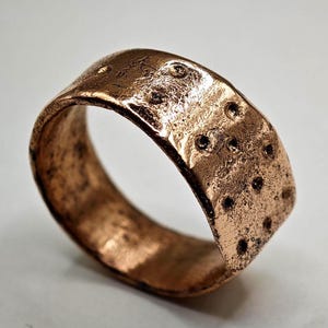 Bronze Ancient ring of the Viking era 8-10AD \ Viking ring with solar signs \ Norse Ring \ Scandinavian Artifacts Size 21mm ( US 11.5 )