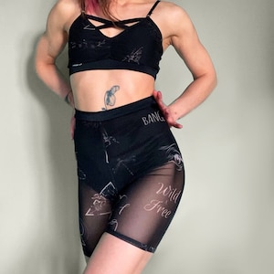 Plus size mesh biker shorts on sale