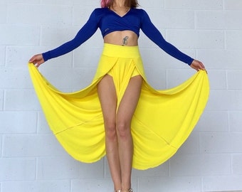 Oil Jersey Pole Dance Set, High Waist Shorts, Top, Elastic Skirt