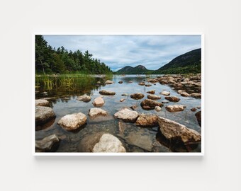 Fine Art Digital Print, The Bubbles, Jordon Pond, Acadia National Park - Instant download!