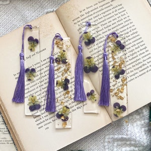 Real Dried Pansy Flower Resin Bookmark | Handmade | Unique Gift for Her | Gift Idea for Book Lovers | Customizable