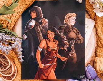 Ember in the Ashes Art Print | Elias, Laia, Helene | Bookish Art | Sabaa Tahir | Reader Gift