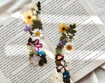 Spring Wildflowers Bookmark | Real Dried Flowers | Pretty Bookmark for Women | Gift Idea for Book Lover | Custom Handmade Bookmark