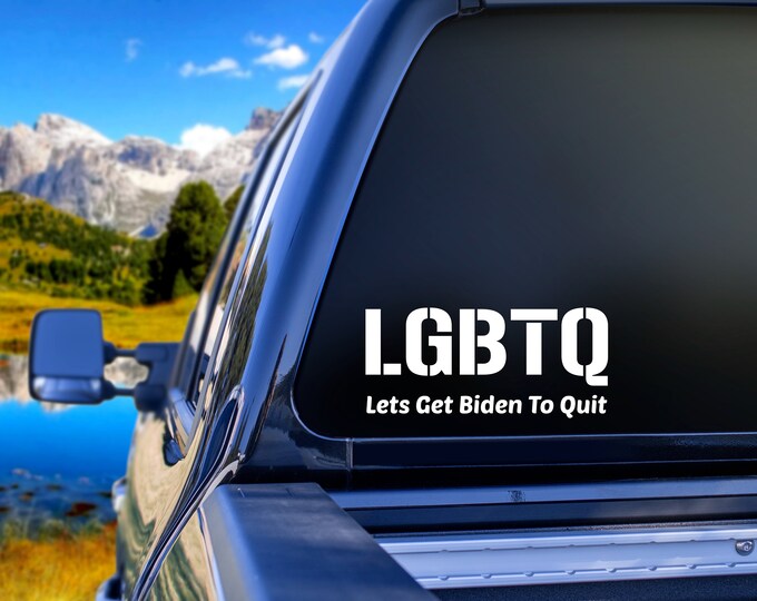 LGBTQ Let's Get Biden To Quit Decal | Car Wall or Cup decal | Anti Biden | Anti Liberal | Republican | Conservative | Gifts for men or women