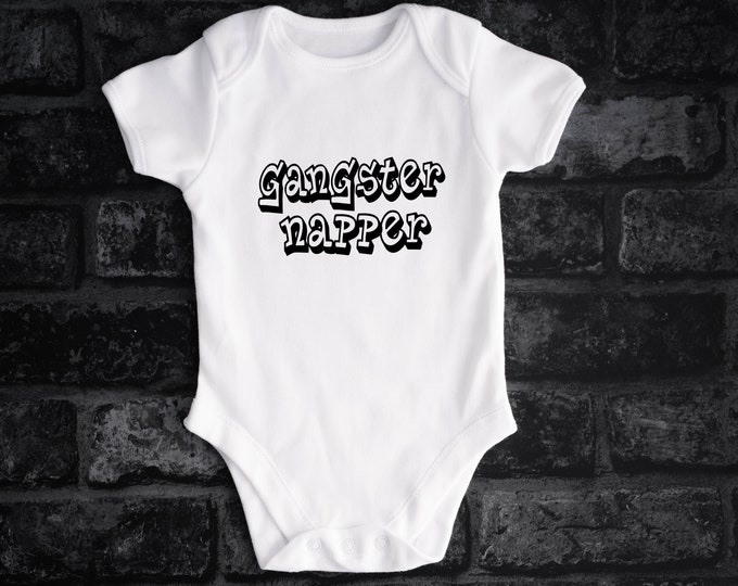 Ganster Napper Baby Bodysuit | Unisex Romper | Birth Announcement | Pregnancy Announcement