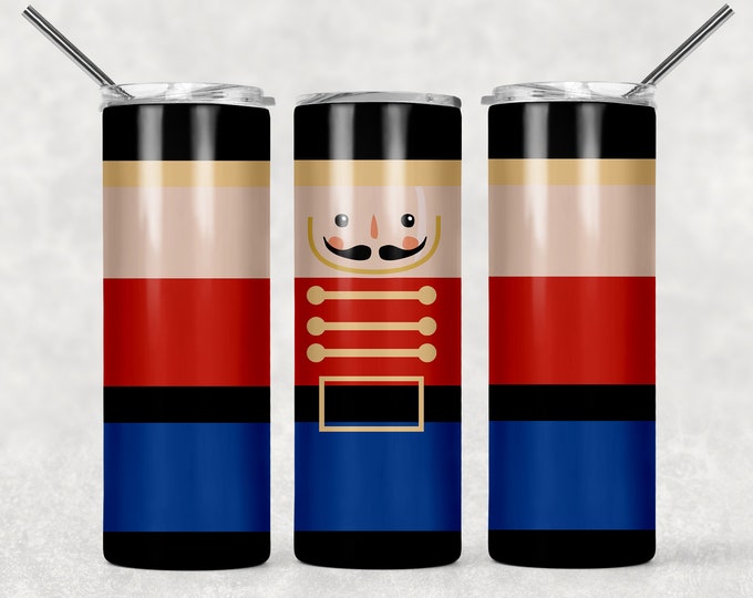 Nutcracker Tumbler 20 oz with straw | Christmas Gift | Holiday Tumblr | Gift for kids dad brother son mom sister wife daughter