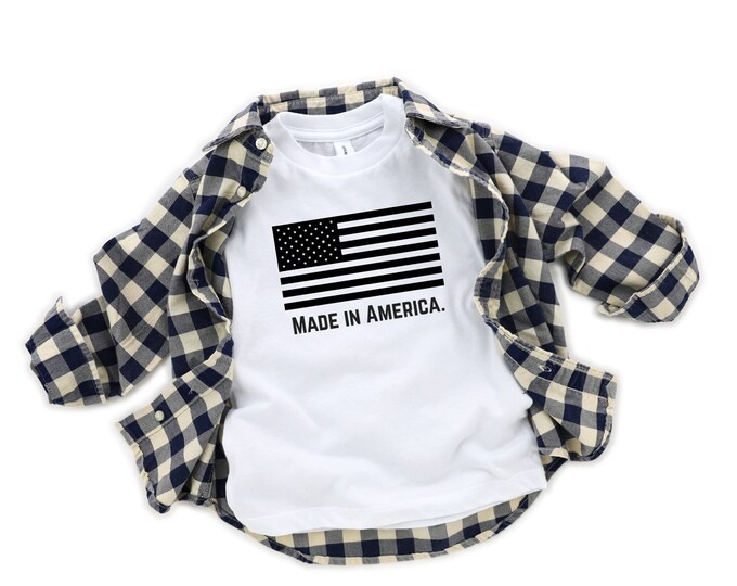 Made in America TEE, cute toddler Tshirt Adorable Unisex boy girl custom Patriot America U.S.A. Proud, baby shower gift, 4th of July T-shirt