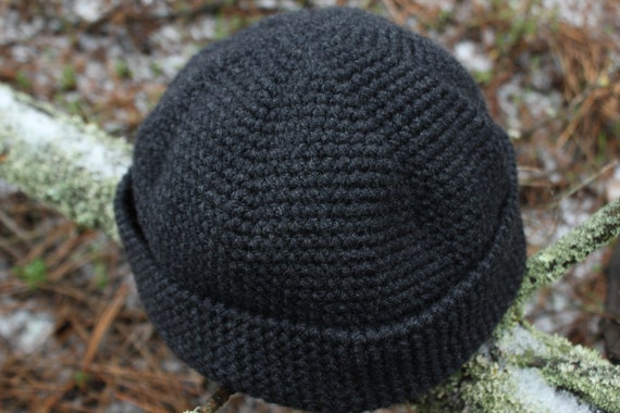 Fisherman Beanie Hat, Short Beanie, 100% Merino Wool Hat, Handmade