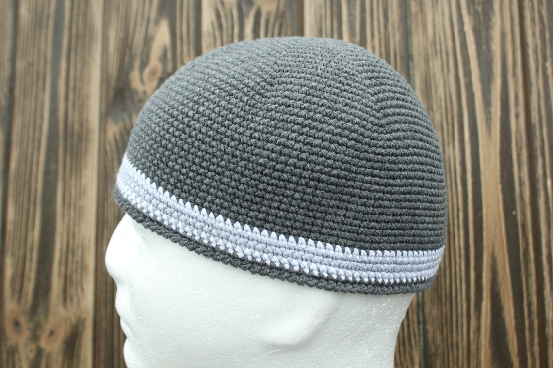 Xxl beanie cotton Summer hat for men Grey cotton hat Skull Etsy