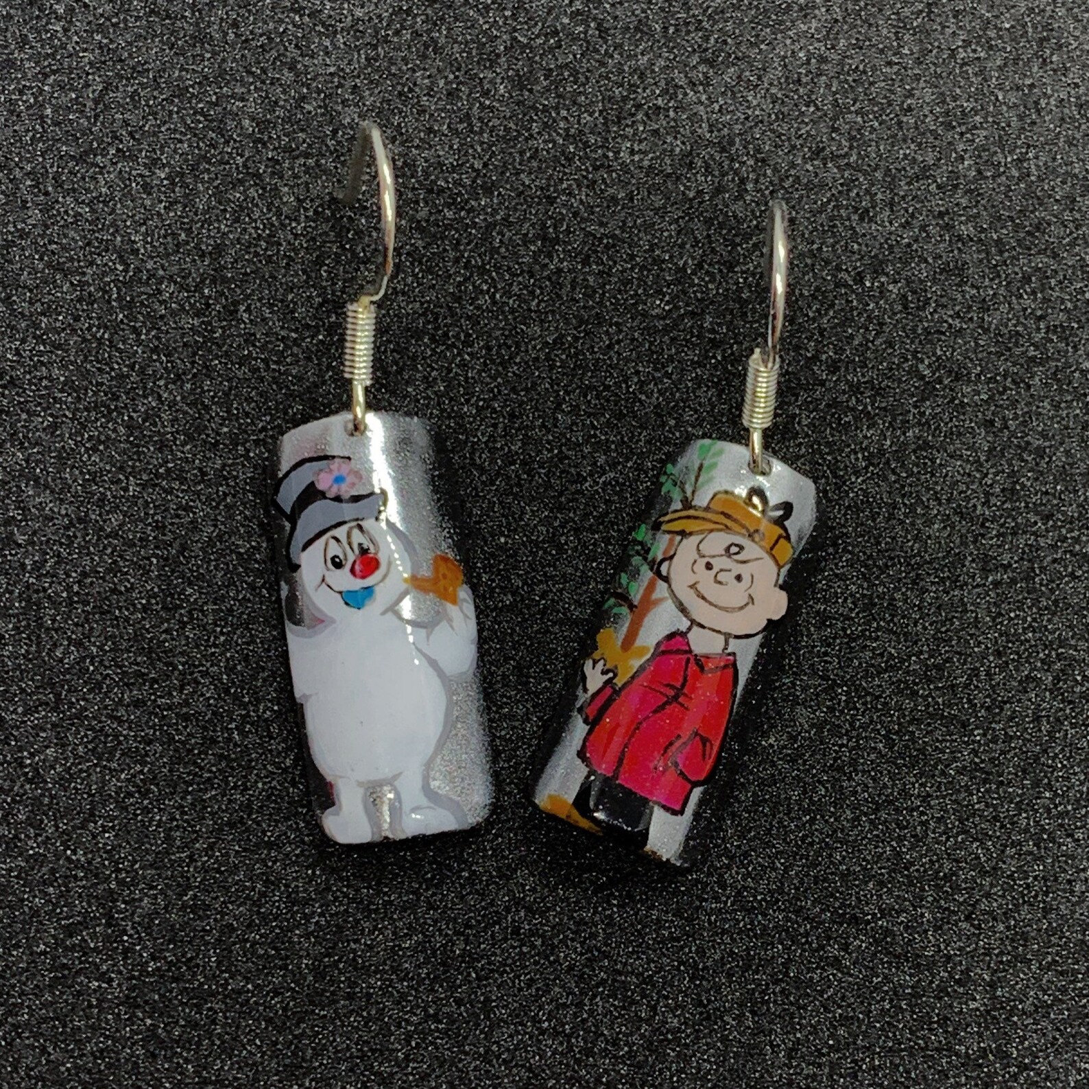 Frosty and Charlie Brown Christmas earrings Etsy