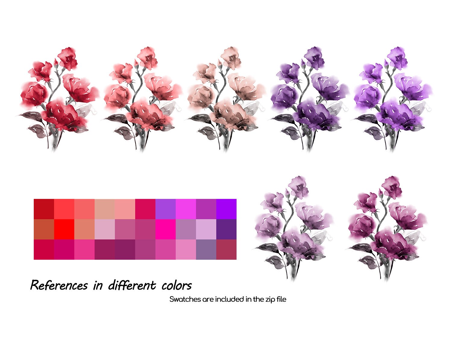 Procreate Flower Stamp Dual Brushes, Floral, Leaf, Botanical Stamps - Etsy