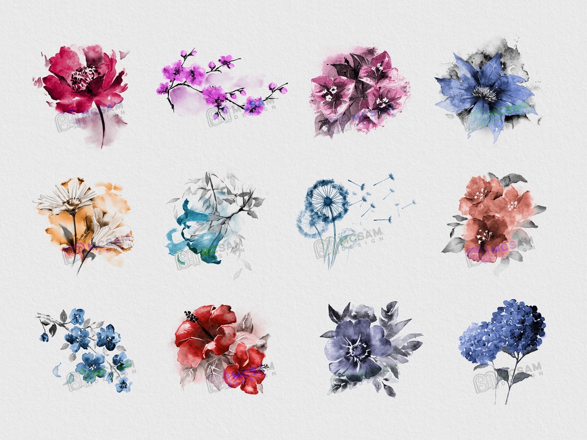 Procreate Flower Stamp Dual Brushes, Floral, Leaf, Botanical Stamps - Etsy