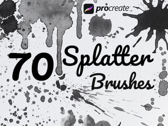 Procreate Splatter Brush Pack Splatters Watercolor Splashes