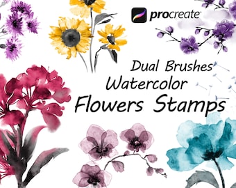 Procreate Blumen-, Blatt-, Pflanzenstempel