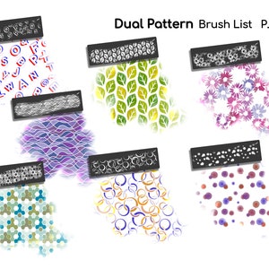 Procreate Seamless Patterns Dual Brushes, 2-colors, Multi-tone Brushes ...