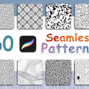 Procreate Seamless Pattern brushes, Texture, Procreate Brushes for iPad, Procreate Brush Set