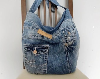 Denim shoulder bag Cross body bag