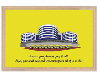 Queen Elizabeth (QE) Hospital Birmingham Personalised Framed Artwork