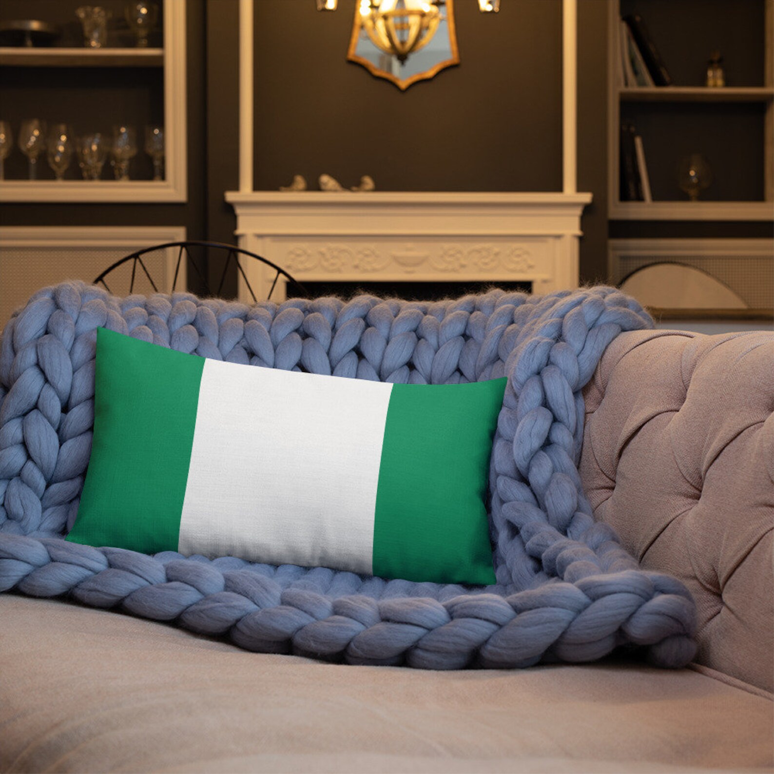 Nigerian Flag Pillow Decorative Nigeria Flag Pillow White Etsy