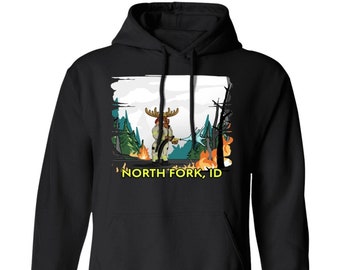 North Fork Fire Department Moose Fire Fighter, North Fork, ID Pullover Hoodie
