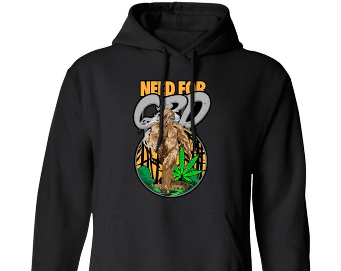 Need For CBD Sasquatch, Bigfoot Hoodie, Bigfoot Sweatshirt, Sasquatch Hoodie, Bigfoot Clothing, Bigfoot Apparel, Squatchy Clothes