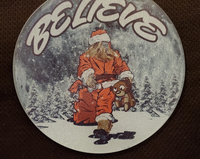 Believe Bigfoot Glass Cutting Board