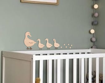 Gänse aus Holz als Wanddeko: Boho Kinderzimmer