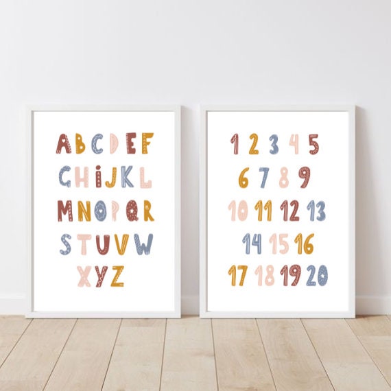 Set of 6 Educational Wall Art Playroom Signs Printable - Etsy
