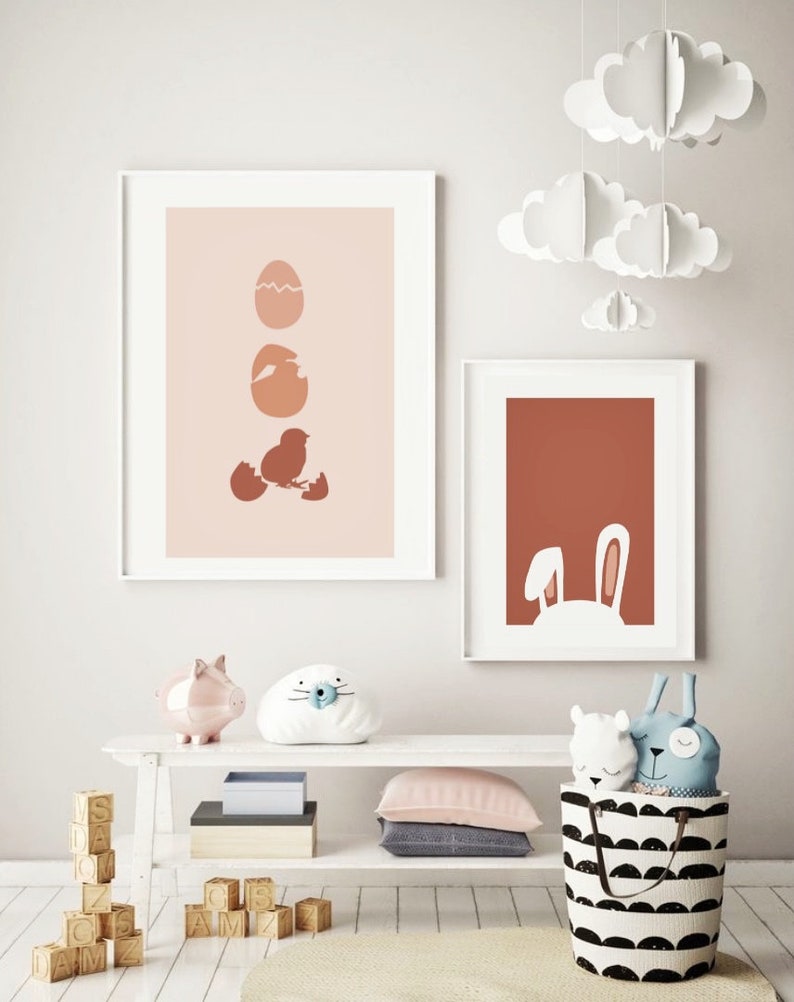 Pastel Easter Decor Easter Printable Set of 2bunny Ears Etsy