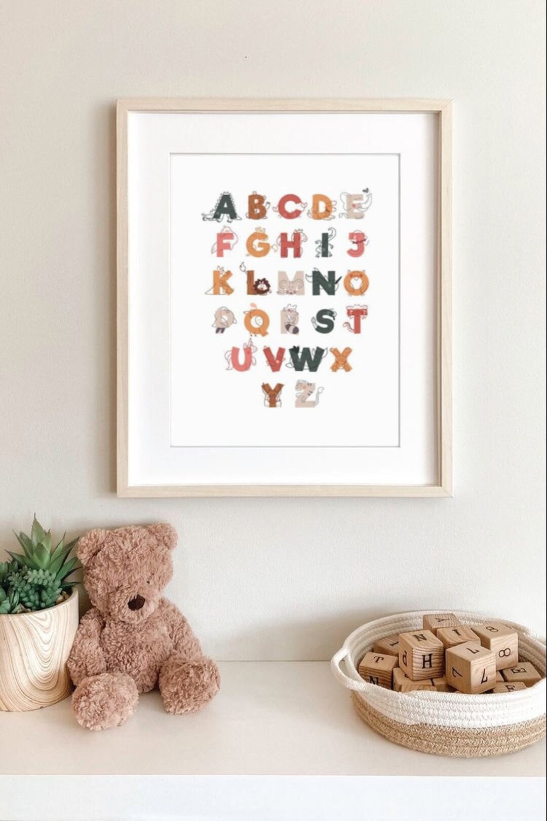 Alphabet Nursery Print: Boho ABC Wall Art (digital Download) - Etsy UK
