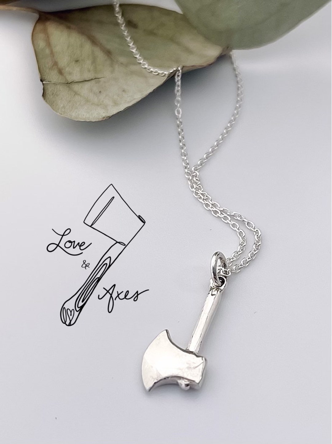 Sterling Silver Axe Necklace, Hatchet Pendant Axe Charm - Etsy