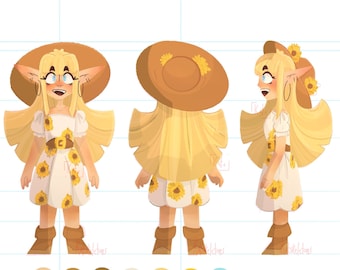 Custom Character Turnaround Sheet Digital Art Commissions