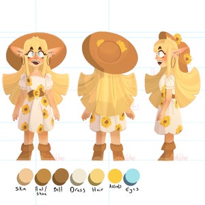 Custom Character Turnaround Sheet Digital Art Commissions
