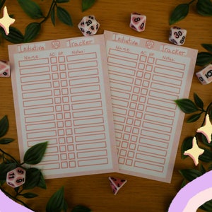 Initiative Tracker Notepad | Dungeons and Dragons | Dm Gm Tools | DnD | DnD Notepad