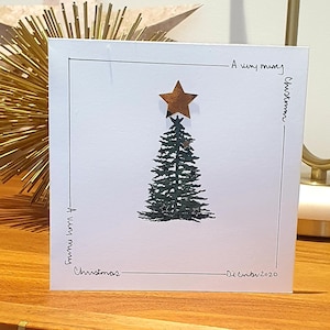 Tarjetas de árbol de Navidad de acuarela (paquete de 6)