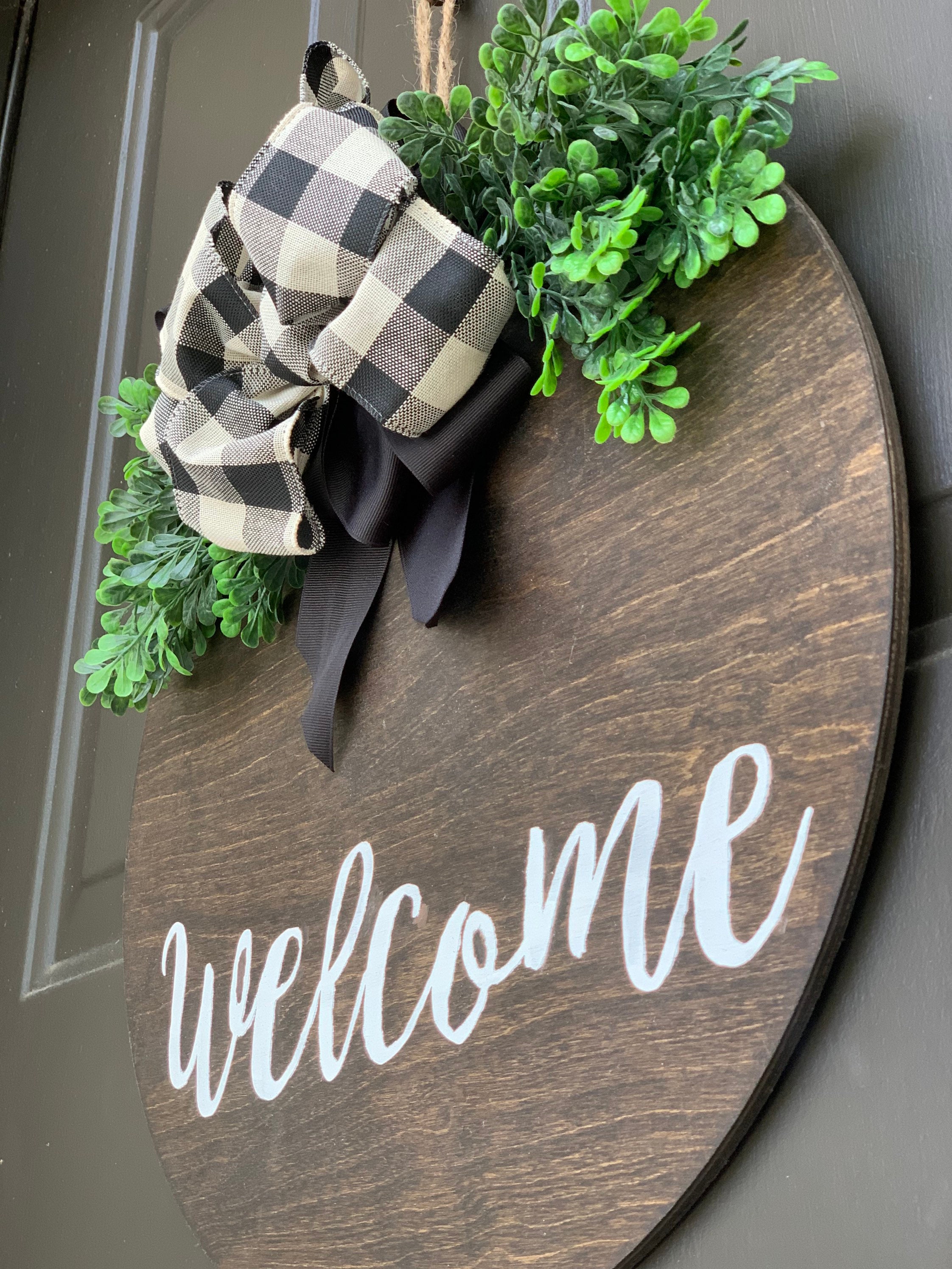 Corona de madera Corona De madera pintada a mano corona de | Etsy