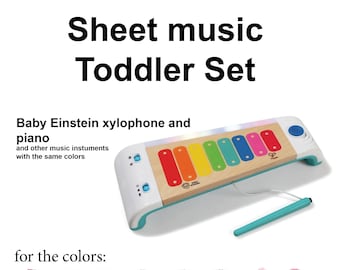 Songs for Baby Einstein Magic Touch Xylophone Piano DIGITAL Toddler set - Color-coded sheet music kids, Montessori, preschool, toddler gift