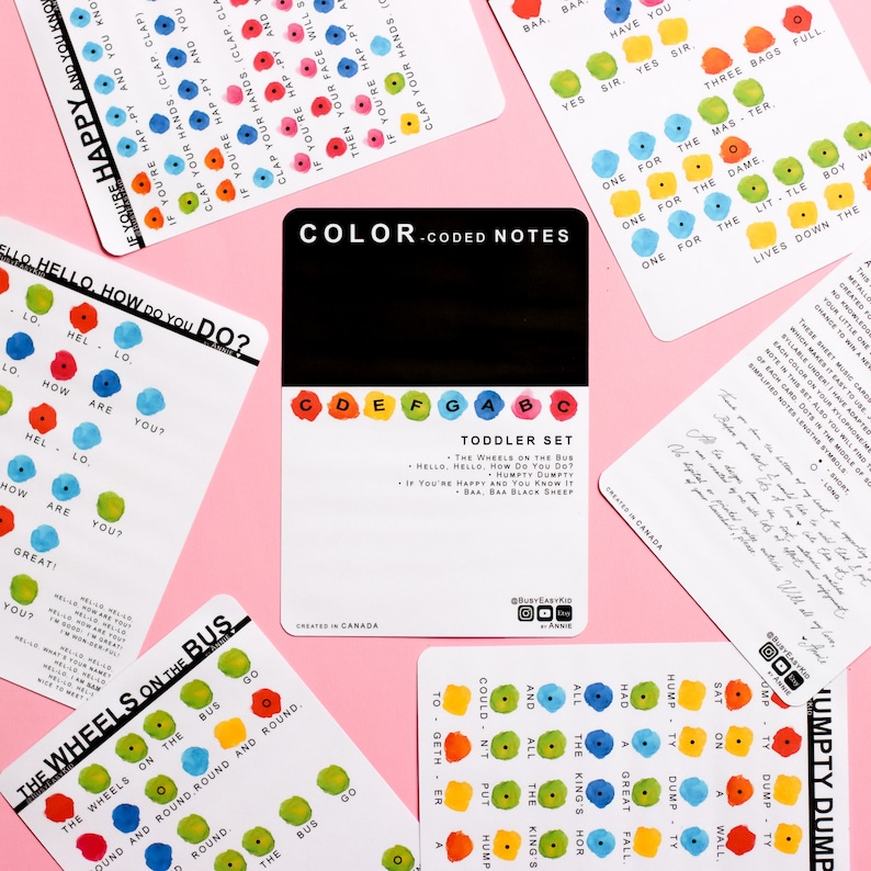 Songs for Fisherprice Xylophone DIGITAL Toddler Set Colorcoded Sheet